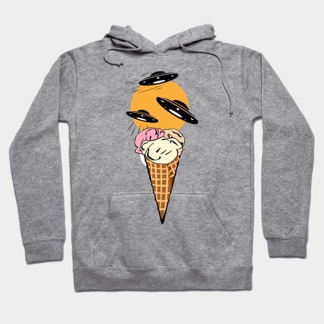 Ice cream UFO design Hoodie by Art-Julia